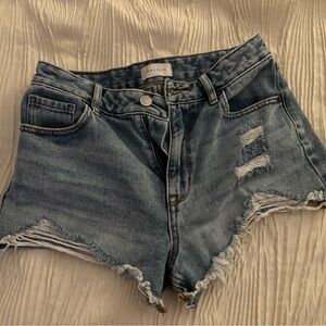 Pacsun High Rise Festival Ripped Jean Shorts